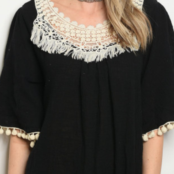 BLACK TUNIC DRESS / TOP - Picture 3 of 3